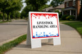 Livestock Handling Area 4Th Of July American Flag Usa Patriotic Red Blue Stars A-Frame Double Sided 23x23 in. Yard Road Sign - size: Double A-Frame Sign