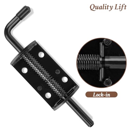 Shed Door T-Handle Lock Latch Kit with 4 Keys, Shed Barn Coop Storage Door T-Lock Set, Adjustable 4-3/4" Stem, with Spring Loaded Gate Pin Bolt Latch - 1 Lock+2 Latch - style: Lock 4-3/4" + Latch 6in