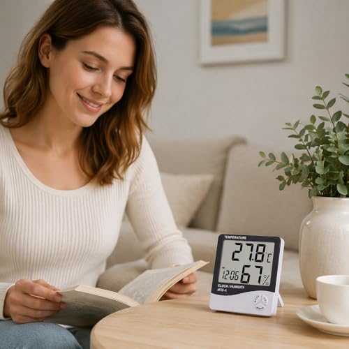Digital Hygrometer & Thermometer – Indoor Temperature and Humidity Monitor, Mini Room Sensor for Home