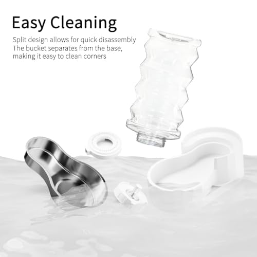 RIZZARI 8L Gravity Dog Water Dispenser: Stainless Steel Bowl Anti-Splash | Wide Mouth Easy Cleaning/ Dishwasher Safe/No Electricity Needed/ Filtered Fresh Water / Multi-Pet Homes - color: White, size: 8L