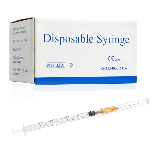 1ml Syringes with 25Ga 1Inch Disposable Luer Lock Lab Tools , 100Pack | Individually Sealed Packed - style: 1ml-25g25mm-100pcs