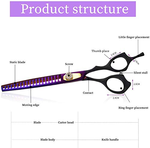 Purple Dragon Professional 7.0/8.0 inch Pet Grooming Hair Cutting Scissor | Japan 440C Stainless Steel, for Pet Groomer or Family DIY Use