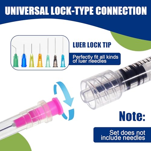 60 Pack 10ml Luer Lock Syringe without Needle - 10cc Plastic Syringes for Liquid, Individually Sterile Sealed with Cap, for Colostrum Collection, Oral, Pet Feeding, Glue, Oils - size: 10ML