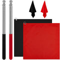48" Horse Training Flag Horse Training Equipment with 4 Feet Replacement Flags and Telescopic Handheld Flagpoles, Red, Black