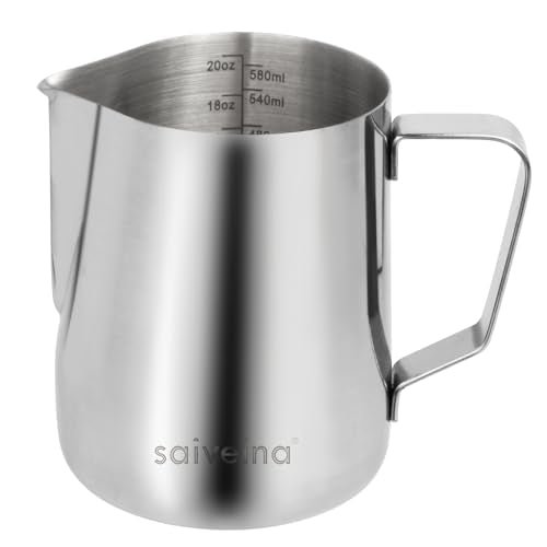 Stainless Steel Milk Frothing Pitcher - 20oz (600ml) for Espresso Machine,Cappuccino,Latte Art - size: 20 Ounces (Jug)