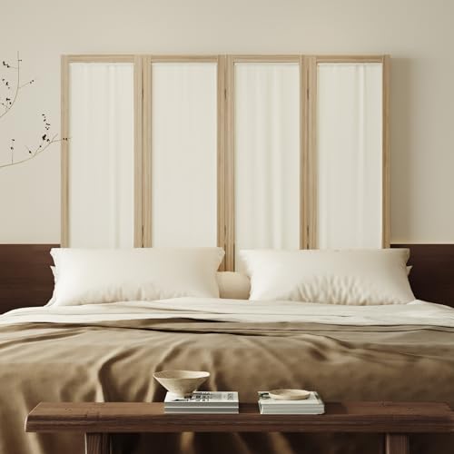 Linen Room Divider Privacy Screen, Foldable Wood Frame Partition Room Dividers with Removable Linen Fabric Curtain, Room Divider Panel, Zero Assembly for Home, Office, or Studio Natural 6 Panel - color: Natural
