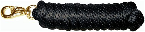 Hamilton 5/8" x 10' Poly Horse Lead Rope with Bull Snap, Black | Barn Horse Tack for Daily Use, Premium Metal Hardware, Weather-Resistant, Long-Lasting