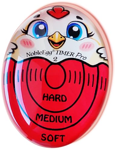 Nobleegg Egg Timer Pro2 Perfect Soft Hard Boiled Eggs Cooker Kitchen Gadget Red, Certified - color: Red