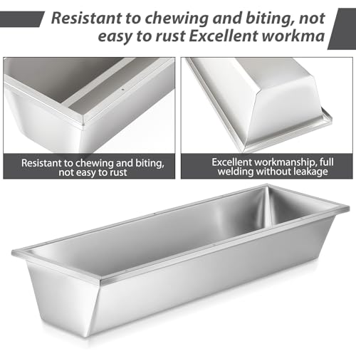 Geelin 2 Pcs 12 Gallon/48 Quart Livestock Water Trough, Stainless Steel | 39" Long Large Capacity Livestock Feeding Trough for Calves Pig Sheep Horses Alpacas and Goats Farm Animal Feeding - size: 12 Gallon/48 Quart