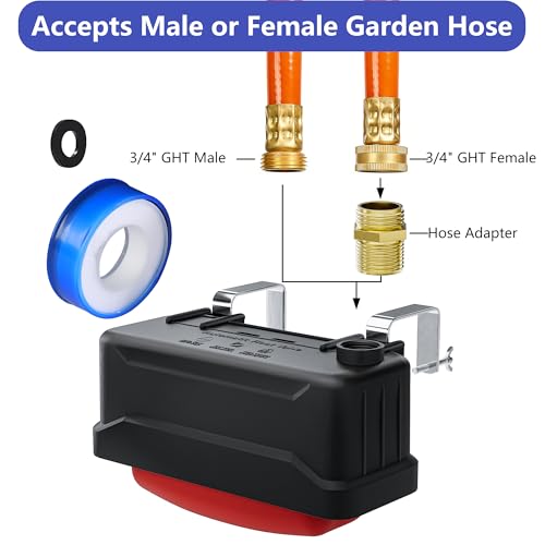 Water Trough Float Valve for Stock Tank – Includes 3/4" Hose Connectors, PTFE Tape & Mounting Kit – Water Level Control for Livestock Waterer, Poultry, Cattle, Goat, Horse, Pond (Float Valve-2PCS) - style: Float Valve-2PCS