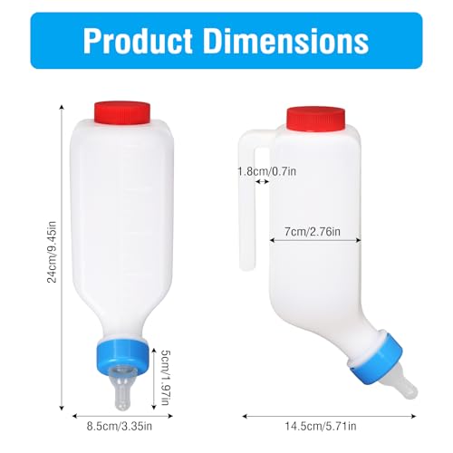 800ml Lamb Feeding Bottle Thickened Goat Feeder Hang Upside Down for Lamb | Convenient Hanging Design，Clear Scale Markings，High-quality silicone pacifiers—gentle, bite-resistant, and long-lasting