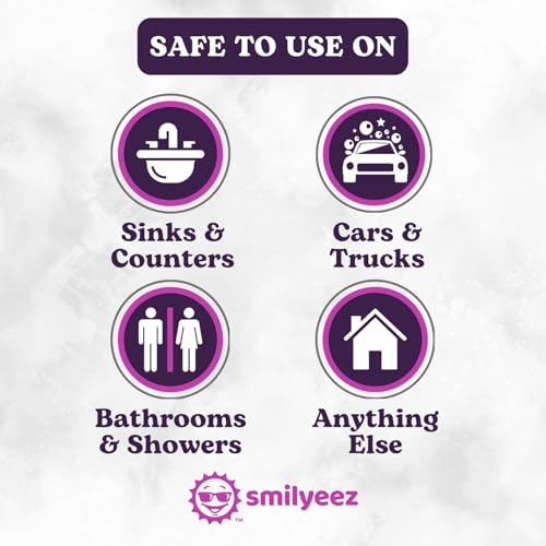 Smilyeez Double-Size Scrub Moji Sponge 2-Pack – Dual Smiling Faces, Temperature-Responsive Scrubber – Scratch-Free, Odor & Stain Resistant – Purple - color: Purple Double Moji
