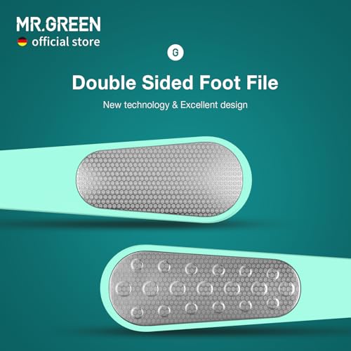 MR.GREEN Foot File Double Sided Callus Remover for Dead Skin Professional Pedicure Tools Callous Scraper Foot Sander Heel Filer (Green) - color: Green