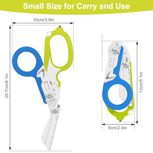 6-in-1 Heavy-Duty Emergency trauma shears (Blue green) - color: Blue Green