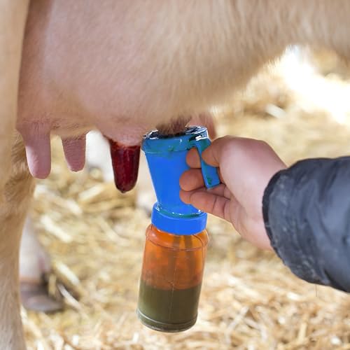 Teat Dip Cup (Blue) Non Reflow Nipple Cleaning Disinfection Dip Cup for Cow Sheep Goat by Blisstime - color: Blue