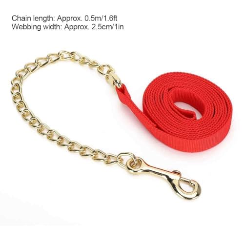 Leather Poly Lead Rope,Horse Value Rope with Iron Chain Red | Horse Lead Rope, Rope Leash Lead Horse Lunge Line Weather Resistant Lead Line for Equestrian and Livestock