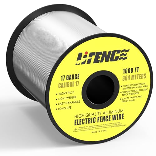 1000 ft 17 Gauge Aluminum Electric Fence Wire for Garden Fence, Electric Fence, Chicken Wire Fence,High Conductivity and Durability