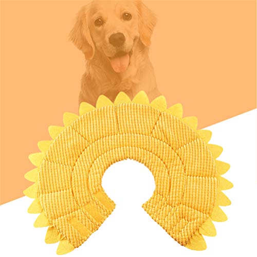 POPETPOP Sunflower Pet Recovery Collar Soft Washable Elizabethan Pet Collar for Dogs and Puppies Adjustable Neck Ring for Post-Surgery Wound Protection and Anti-Scratch Size XL 13.77 in - size: XL