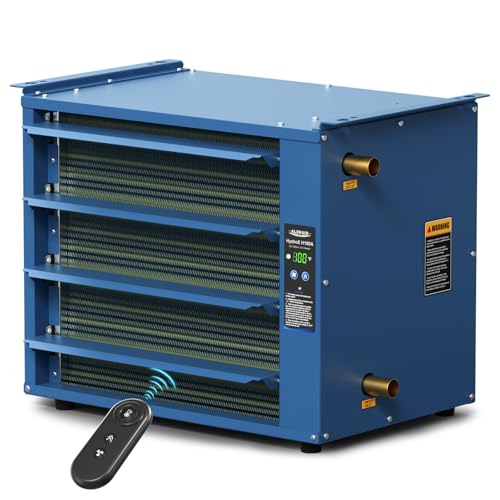 ALORAIR 100,000 BTU Hydronic Hanging Heater, HydroX H100A, Copper Tube | 2 Connection Types, Energy-Efficient Heating, Quiet 1000CFM Blower, Hot Water & Steam Compatible, Garage/Warehouse Heater