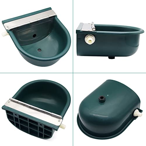 Automatic Water Bowl Livestock Waterer for Horse Cattle Goat Sheep Dog | 4L Large Plastic,Sheep Water Trough Bowl With Drainage Hole&39.37 inch Pipe,Float Valve Auto Refill,Yard Farm Outdoor Use