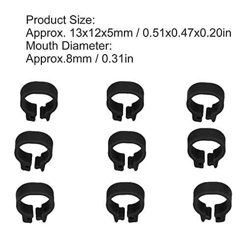 Zerodis 100PCS 8mm Leg Rings, Plastic Identification Bands for Pigeons, with Reusable Easy to Install for Poultry Dove Marking (Black) - color: Black