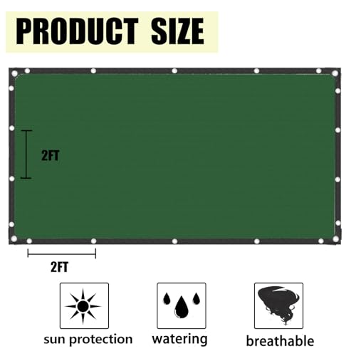 70% Green Shade Cloth with Grommets, 12 FT X 6 FT UV Blocking Mesh Tarp | Heavy Duty Shade Cover for Garden,Patio, Plant Cover, Tomatoes, Barns Kennel, Greenhouse - size: 12FT X 6FT