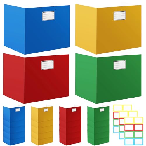 Sabary 24 Pack Desk Dividers for Students,Classic Solid,Colorful | Privacy Folders Testing Dividers with Labels, Standard School Privacy for Classroom Teacher Supplies - color: Colorful, style: Classic Solid