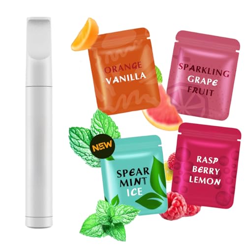 Replace Bad Habit Flavored Air Device with 12pcs Refillable Cores in 4 Flavors, Habit Support Refreshing Device for Stress Relief Sensory Fidget for Adults - color: White-4pc