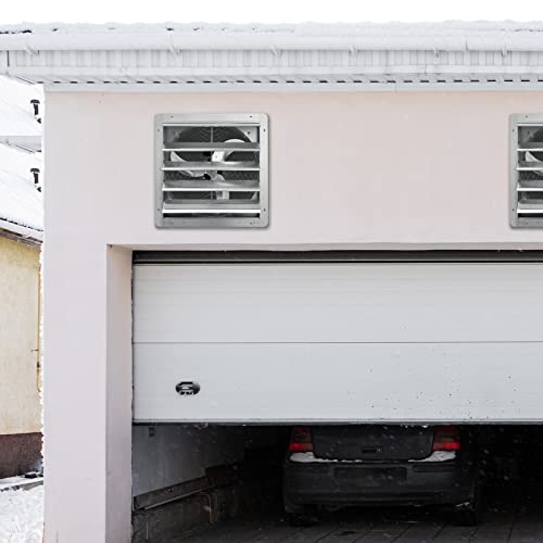 VEVOR 12 Inch Shutter Exhaust Fan Wall Mounted 1347 CFM Automatic Louvers, Sturdy Steel Housing, Low Noise, AC Motor, Ventilation and Cooling for Attic, Garage, Barn, Greenhouse, Workshop, Silver - size: 12 Inch