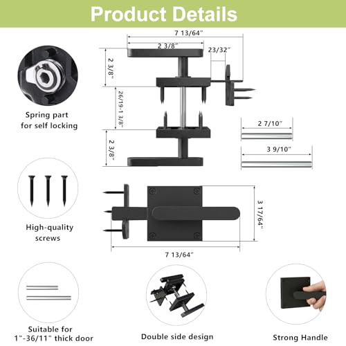 BARNSMITH Gate Latch, Heavy Duty Double Side Gate Latches, Matte Black Fence Latch, Garden Door Latch, Pool Gate Latch, Right Swing - size: GL01-R