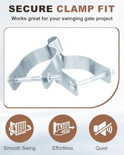 2 Pcs Chain Link Female Gate Hinges Fits 2-3/8" OD Post/Pipe, 5/8" Pin Hole | Galvanized Steel Heavy-Duty Fence Gate Post Hinges, Chain Link Fence Hardware for Gate Repair & Replacement, 2 Pack - size: 2-3/8inch