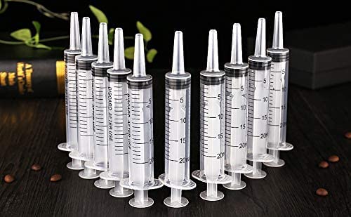 30 Pack 20ml Plastic Syringe for Scientific Labs, Measuring Liquids, Pets, Oil or Glue Applicator - size: 20ml-30Pack