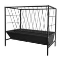 GarveeLife Pasture Hay Feeder 45 Gallon, Heavy Duty Steel 2-in-1 Livestock Feeder, Hay Grain Feeding Trough with 24 Gallon Feed Pan, Livestock Feeder for Sheep, Calf, Cow and Horse, Black