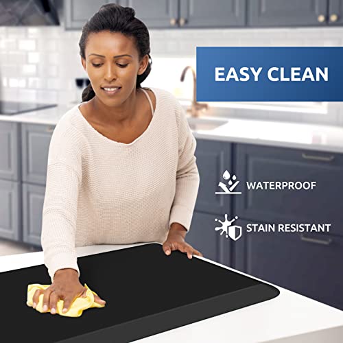 KitchenClouds Kitchen Mat Cushioned Anti Fatigue Kitchen Rug Non Slip Standing Mat Comfort Floor Mats for Sink Office (17.3"x39"- 0.8inch,Black) | Water-Resistant, Non-Slip, Easy to Clean Comfort Floor Mat for Kitchen, Sink & Office, Multiple Colors & Siz