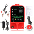 10KM 2J Portable Electric Fence Energizer, Waterproof Fence Charger for Livestock Cattle Horse, AC or Battery Powered, Alarm Function