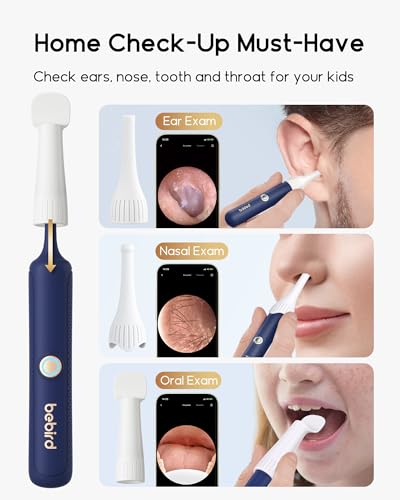 Bebird Earsight Plus R37R Ear Wax Removal Tool Camera, FSA HSA Eligible Items, Smart Ear Cleaner with Painless Visual Tweezers, Flexible Ear Camera Otoscope, Home ENT Cleaning Kit for Family,Blue - color: Blue