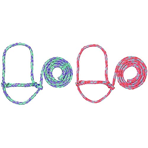 Weaver Leather Livestock Poly Rope Sheep Halter, Gray/Lavender/Mint & Livestock Poly Rope Sheep Halter Hot Pink/Coral/Mint