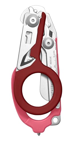 LEATHERMAN, Raptor Rescue, 6-in-1 Heavy-Duty Emergency/Trauma Shears with Carbide Glass Breaker & Strap Cutter, Made in the USA, Raspberry Rose - color: Raspberry Rose