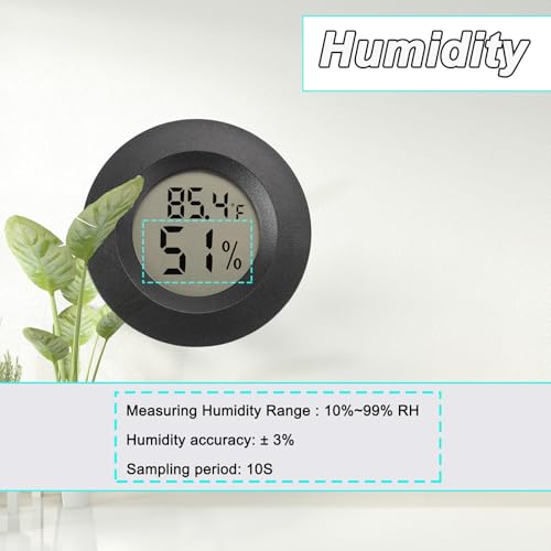 Hygrometer Thermometer Digital Humidity Meter 2 Pack | Mini Size,℉/℃ Conversion Indoor/Outdoor Humidity Monitor Reptile Thermometer For Greenhouse Garden Cellar