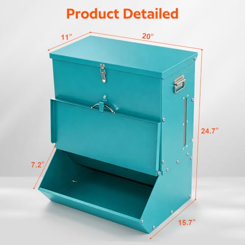 2 Door Pig Feeder, Hog Feeder, Metal Piglet Feeder Suitable | Heavy Duty Galvanized Steel Livestock Feeder, Pig Trough Feeder for Pig Farms, Agricultural Operations & Pig Pens - size: 3.7 Bushel