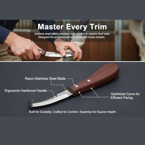 Bot Egg Knife – Stainless Steel Blade with Wood Handle | Precision Grooming Tool for Bot Fly Egg Removal | Ergonomic Design, Safe for Sensitive Skin, Dual-Purpose Mane/Tail Trimming