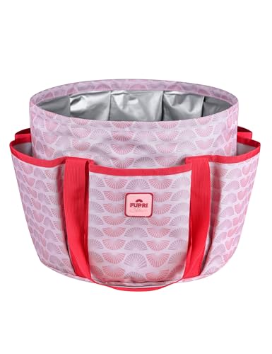 Horse Grooming Tote Bag, Waterproof Grooming Organizer with Multiple Pockets for Brushes & Tools, Stable & Show Use Pink - color: Pink
