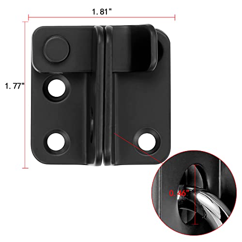 2 Set Black Flip Latches with Padlock Hole，1.81”x1.77”Slide Bolt Latch | Stainless Steel Sliding Barn Door Lock ,for bedroom,drawer,Wine Cabinet,cabinet,garage,window,pet enclosures - color: Small_Black_2 Pack