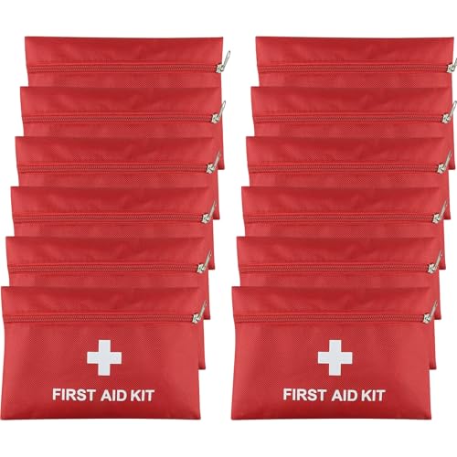 12pcs Mini First Aid Kit Empty Bag, Travel Empty First Aid Kit Pouch with Zippered for Emergency at Home, Boat, Camping, Hiking(Bag Only) - size: 24 x 15cm(9.45 x 5.91 Inch)