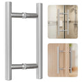 Ranbo 12" Door Pull Handle, 1.2mm 304 Stainless Steel, Brushed Nickel | 7-7/8" Hole Spacing, Fits 1/4"–3/4" Glass Doors and 1-3/8"–2-3/16" Wood Doors, for Shower, Barn and Storefront Door - size: 12 inches/0.98 inches Cross Section Diameter