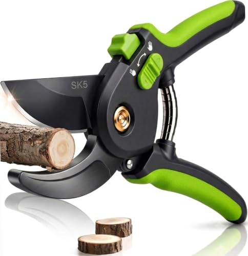 8.5" Professional Pruning Shears, Garden Clippers - Cuts 3X Easier Sharp Japanese Blade, Arthritis Friendly Garden Scissors for Seniors, Bonsai Cutters