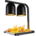 Food Heat Lamp with 2 x 250W Bulbs, 5000+ Hour Lifespan, Black | 12"×20" Warming Area, UL-Tested, Adjustable Height Stand 22"-30", Commercial & Home Use Restaurant Buffet Bakery Catering - color: Black