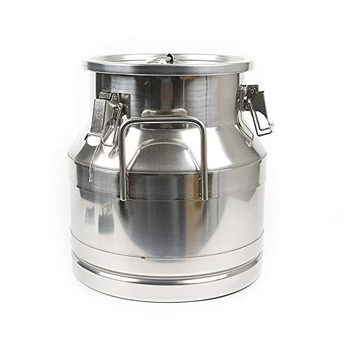 20L/5.25Gal Milk Cans-Stainless Steel Milk Transport Barrels Pail Milk Bucket Jug Oil Barrel Wine Barrel Canister Silicone Seal Barrels - size: 20L