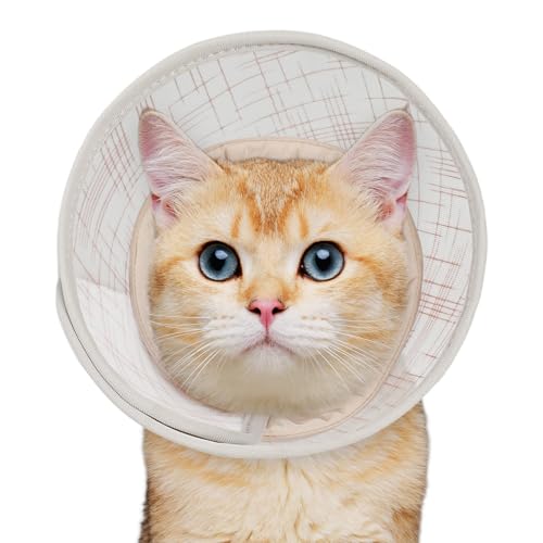 Supet Soft Cat Cone Collar to Stop Licking, Breathable Mesh Cone with Waterproof Liner Recovery Collar, for Kitten, Comfortable Elizabethan Alternative for Spay Neuter Grooming (S) - color: Orange Liner, size: S