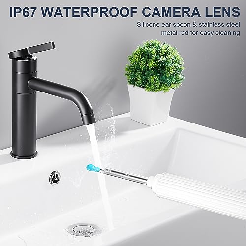 Ear Wax Removal Tool Kit, Ear Cleaner Earwax Removal Kit with Camera and Light, Ear Wax Cleaner with 1080P Ear Camera for iOS & Android(White) - color: Ear Wax Removal White